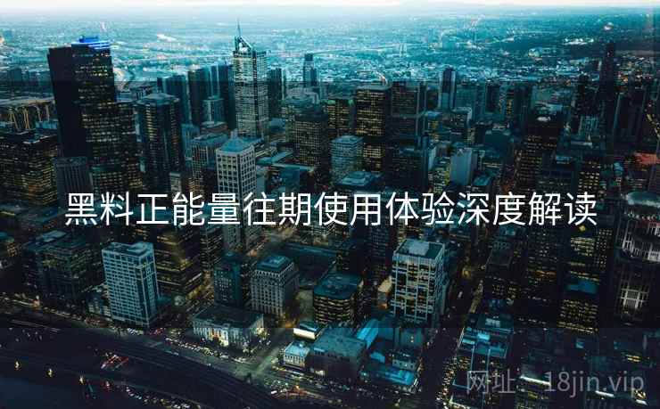 黑料正能量往期使用体验深度解读